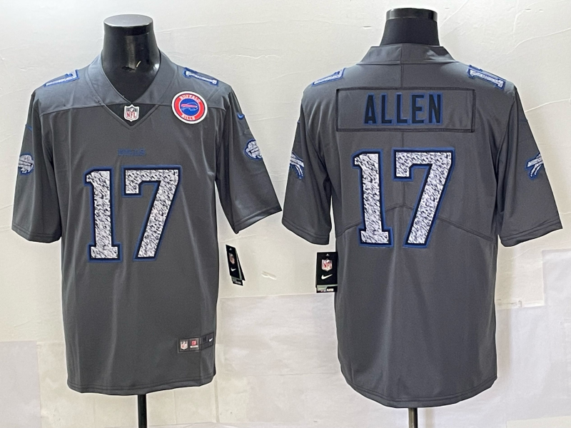 Men Buffalo Bills #17 Allen Grey Nike 2025 Limited NFL Jersey style 001->chicago bears->NFL Jersey